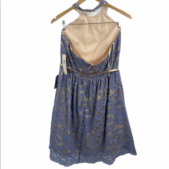 NWT eLIZA J Lace Fit & Flare Halter Blue Dress 8p Party,Cocktail Summer Spring - Picture 7 of 8